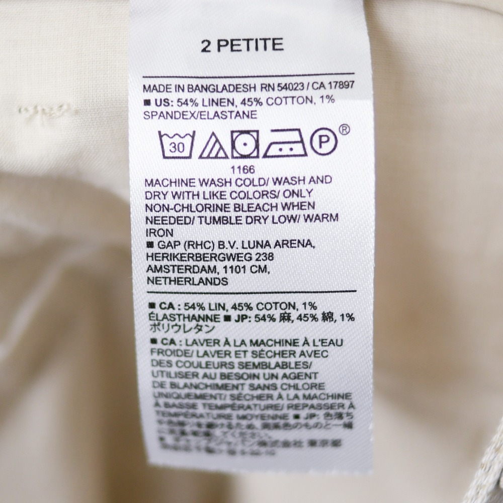 Banana Republic Linen Cotton Wide Leg Pants Women 2 P Beige Pleated Minimalist - Picture 11 of 12